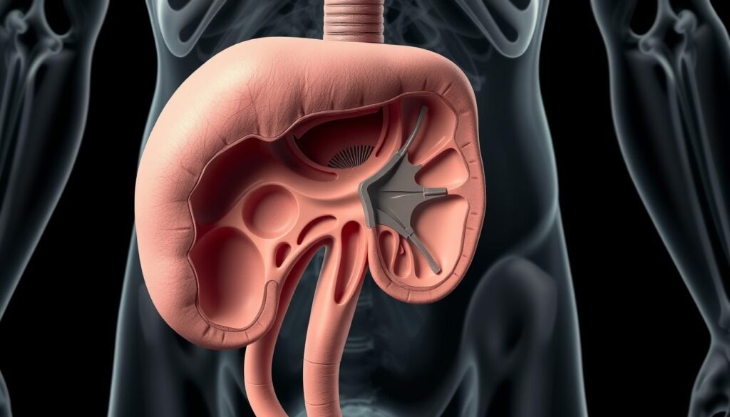 Detailed anatomical illustration of the human prostate gland. Precise cutaway view showcasing the internal structure and key functional components, including the peripheral zone, central zone, and transitional zone. Rendered with high technical accuracy, using a neutral color palette and subtle lighting to highlight the intricate details. The image should convey a sense of scientific understanding and educational purpose, suitable for use in a medical or health-focused article.